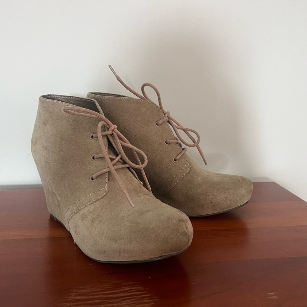Tan booties